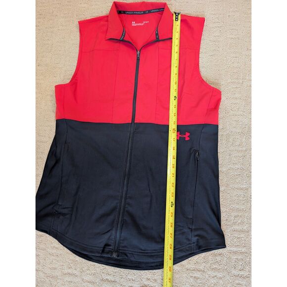 Under Armour Vest Men Large Red Black Vanish Hybrid Full Zip Golf Athletic - Picture 5 of 9